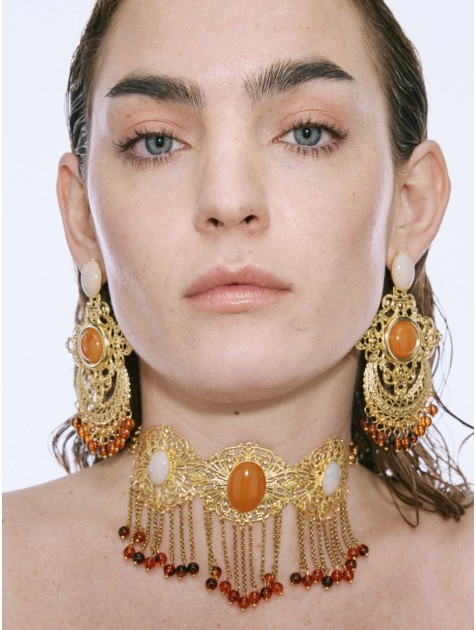 KALEIDO NOA Earrings Σκουλαρίκια από ορείχαλκο επιχρυσωμένο 24 καρατίων