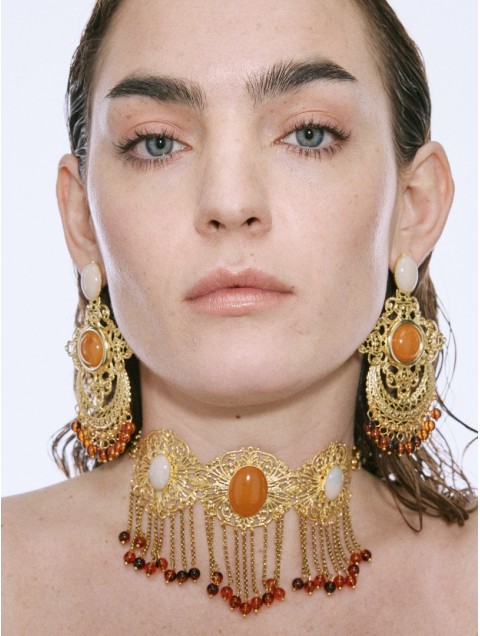 KALEIDO NOA Earrings 24 carat gold-plated brass 
