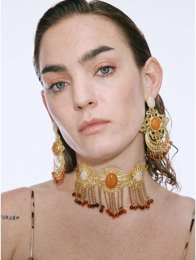 KALEIDO NOA Earrings Σκουλαρίκια από ορείχαλκο επιχρυσωμένο 24 καρατίων
