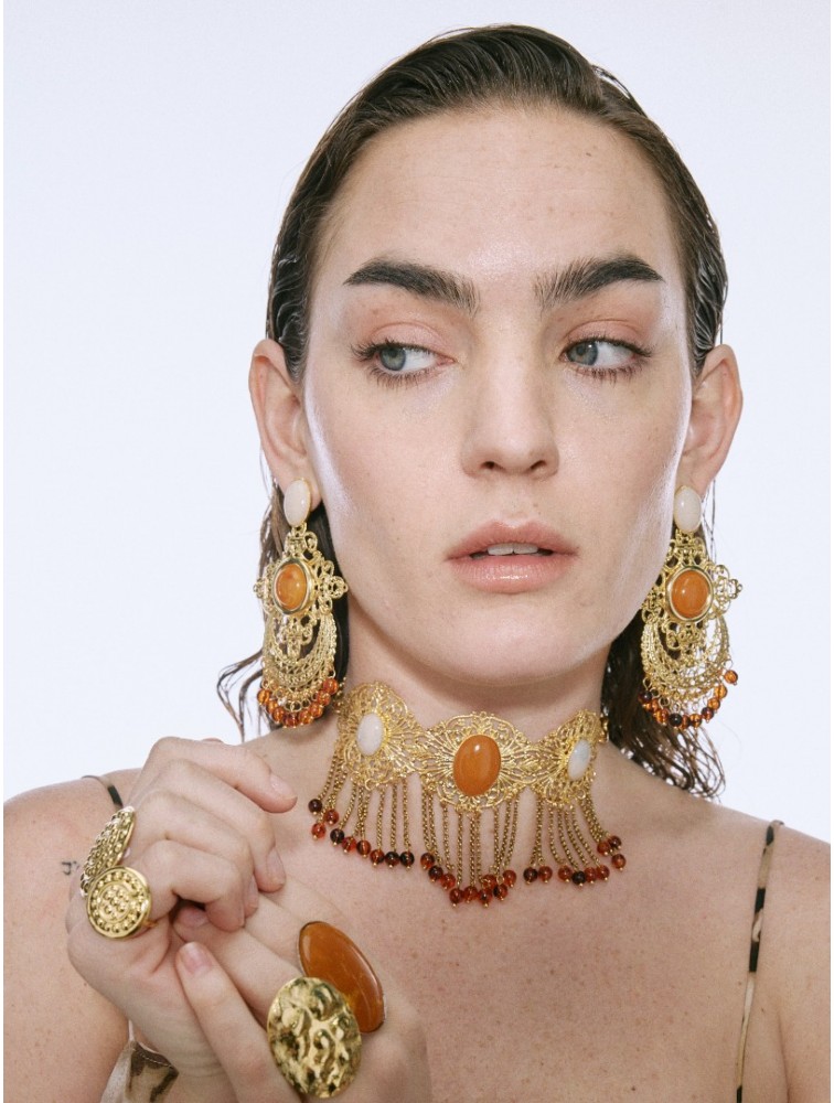 KALEIDO NOA Earrings Σκουλαρίκια από ορείχαλκο επιχρυσωμένο 24 καρατίων