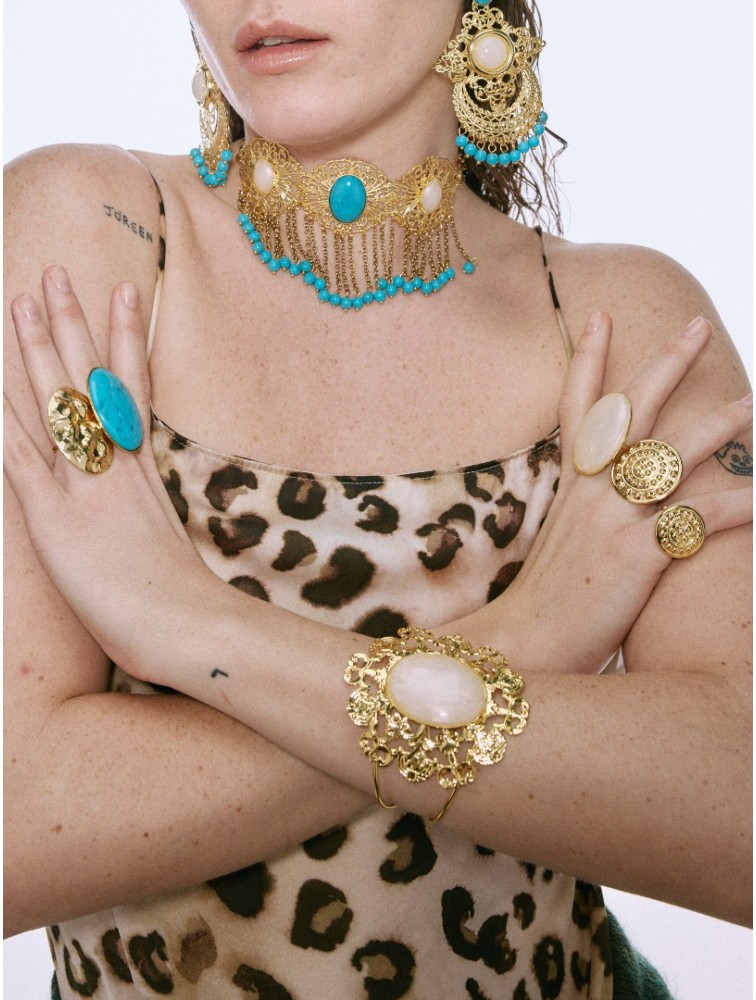 KALEIDO PENELOPE Ring Gold Δαχτυλίδι Ρυθμιζόμενο μπρούτζινο δαχτυλίδι 24 καρατίων επίχρυσο