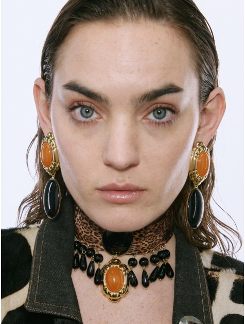 KALEIDO PATRIZIA Earrings Σκουλαρίκια από ορείχαλκο επιχρυσωμένο 24 καρατίων