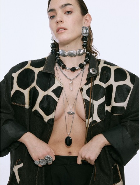 KALEIDO SAMADHI Necklace Necklace with black and silver beads