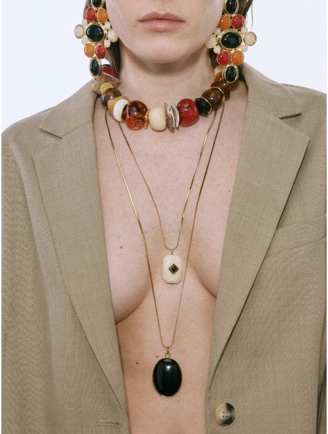 KALEIDO RAQUEL Necklace Κολιέ με αλυσίδες από ανοξείδωτο ατσάλι 2 σε 1
