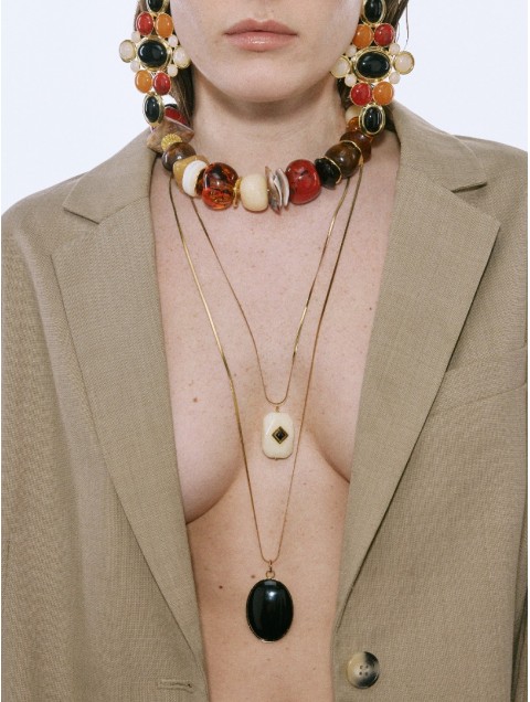 KALEIDO RAQUEL Necklace 2 in 1 stainless steel chain necklace