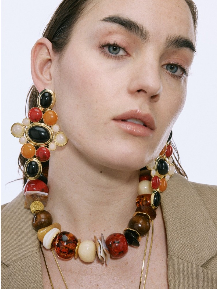 KALEIDO NAOMI Necklace Πολύχρωμο κολιέ με χάντρες