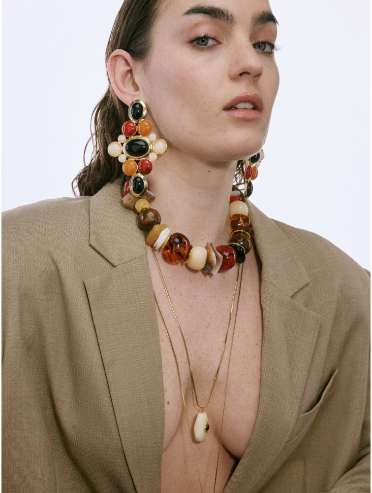 KALEIDO NAOMI Necklace Πολύχρωμο κολιέ με χάντρες