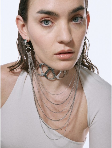 KALEIDO ECHO CHOKER Silver Ασημένιο Τσόκερ από Επάργυρο σφυρηλατημένο ορείχαλκο