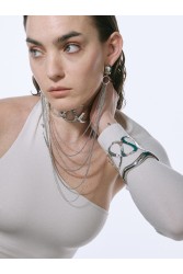 KALEIDO OLATU Bracelet Silver Επάργυρο βραχιόλι από ορείχαλκο σφυρήλατο