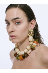 KALEIDO SAMANTHA Necklace Μπεζ κολιέ με χάντρες