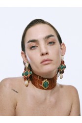 KALEIDO ACACIA Necklace Κολιέ Τσόκερ με χάντρες Tortoise