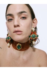KALEIDO ACACIA Necklace Κολιέ Τσόκερ με χάντρες Tortoise