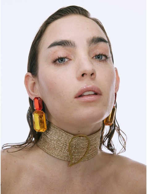 KALEIDO ALORA Earrings Σκουλαρίκια από ορείχαλκο επιχρυσωμένο 24 καρατίων