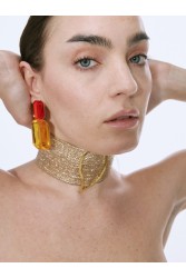 KALEIDO ALORA Earrings Σκουλαρίκια από ορείχαλκο επιχρυσωμένο 24 καρατίων
