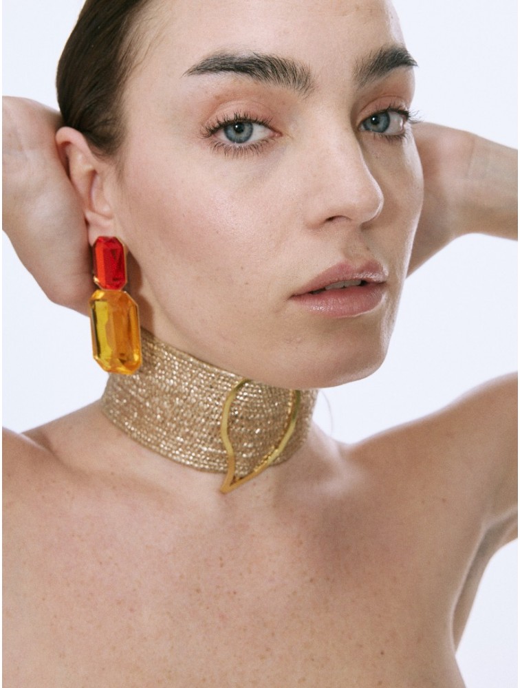 KALEIDO ALORA Earrings Σκουλαρίκια από ορείχαλκο επιχρυσωμένο 24 καρατίων