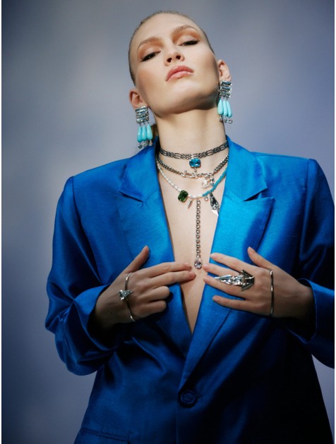 KALEIDO CRYSTALTEARS Σκουλαρίκια επάργυρος ορείχαλκος