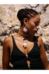 KALEIDO Abalone Earrings Επιχρυσωμένα Σκουλαρίκια από Ορείχαλκο με Κοχύλι