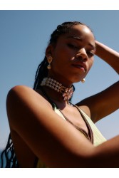 KALEIDO Bambola  Earrings Gold Pink Επιχρυσωμένα Σκουλαρίκια από Ορείχαλκο