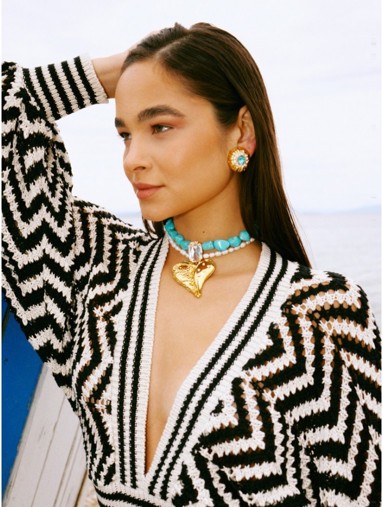 KALEIDO MIMOSA Earrings Κλιπ σκουλαρίκια από μασίφ ορείχαλκο επιχρυσωμένο 24 καρατίων