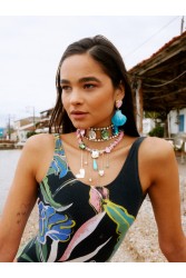 KALEIDO OCEANIS Earrings Σκουλαρίκια 24 καρατίων επιχρυσωμένα με κρύσταλλο