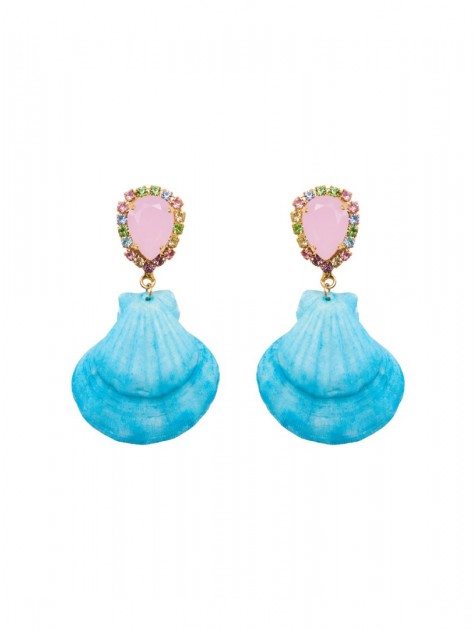 KALEIDO OCEANIS Earrings Σκουλαρίκια 24 καρατίων επιχρυσωμένα με κρύσταλλο