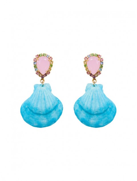 KALEIDO OCEANIS Earrings Σκουλαρίκια 24 καρατίων επιχρυσωμένα με κρύσταλλο