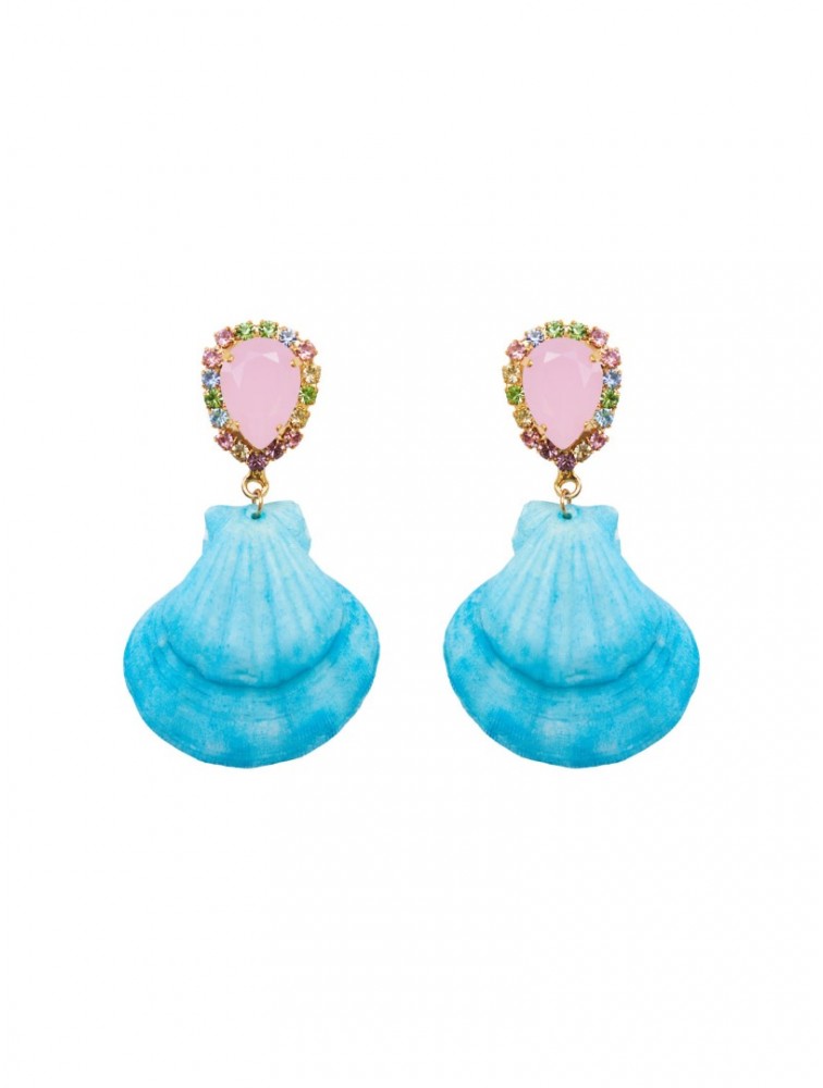 KALEIDO OCEANIS Earrings Σκουλαρίκια 24 καρατίων επιχρυσωμένα με κρύσταλλο