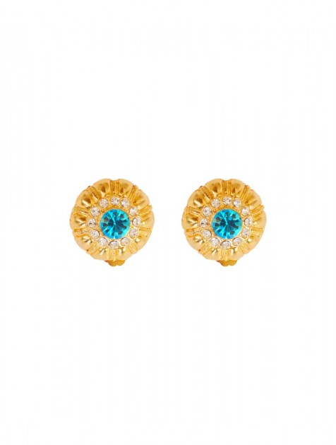 KALEIDO MIMOSA Earrings Κλιπ σκουλαρίκια από μασίφ ορείχαλκο επιχρυσωμένο 24 καρατίων