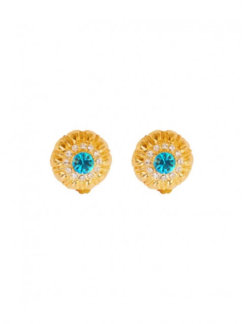 KALEIDO MIMOSA Earrings Κλιπ σκουλαρίκια από μασίφ ορείχαλκο επιχρυσωμένο 24 καρατίων