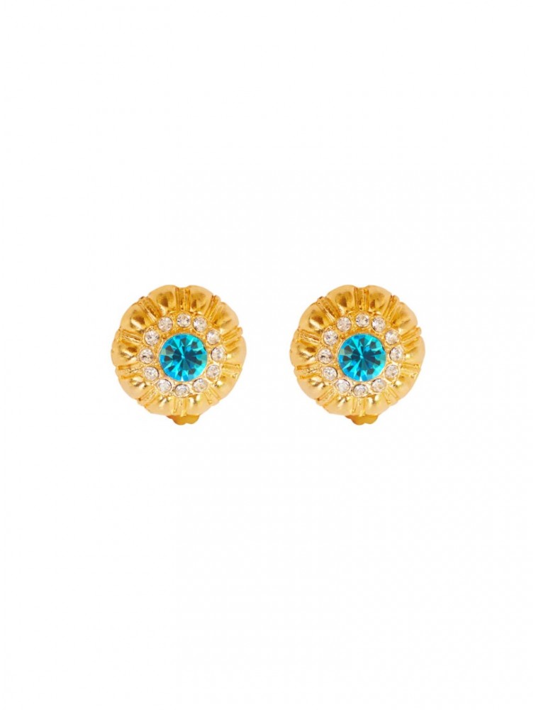 KALEIDO MIMOSA Earrings Κλιπ σκουλαρίκια από μασίφ ορείχαλκο επιχρυσωμένο 24 καρατίων