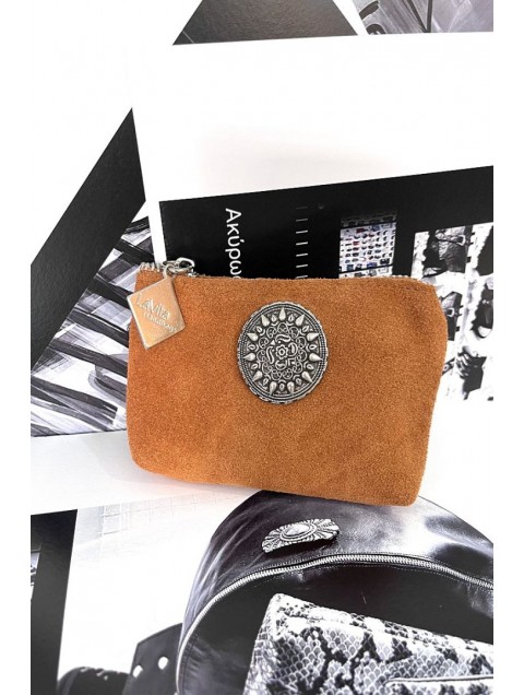 LA VITA HANDBAGS Δερμάτινο χειροποίητο πορτοφόλι με μεταλλικά αξεσουάρ