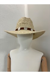 LA VITA HANDBAGS Χειροποίητο Ψάθινο γυναικείο καπέλο με ταμπά φάσα