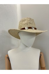 LA VITA HANDBAGS Χειροποίητο Ψάθινο γυναικείο καπέλο με ταμπά φάσα