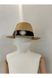 LA VITA HANDBAGS Χειροποίητο Ψάθινο γυναικείο καπέλο με μαύρη φάσα