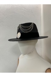 LA VITA HANDBAGS Χειροποίητο Μαύρο γυναικείο καπέλο από χαρτί με μαύρη φάσα