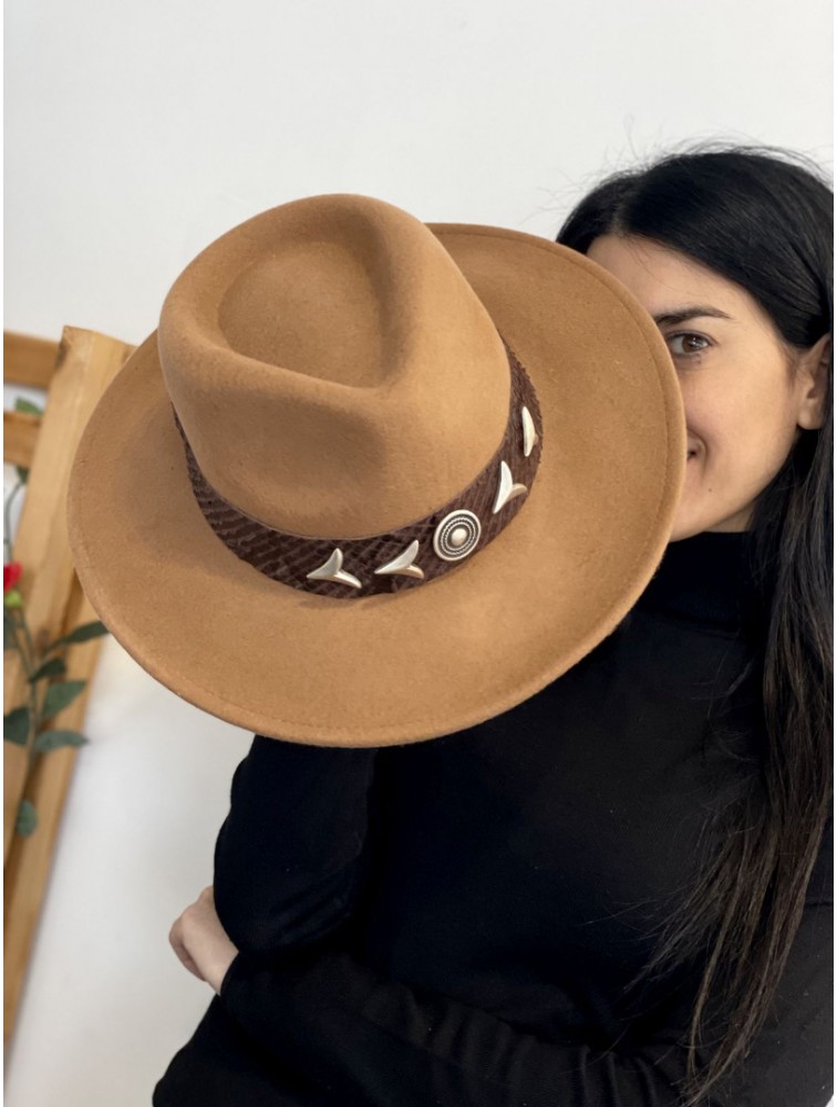 LA VITA HANDBAGS  Χειροποίητο καμηλό καπέλο