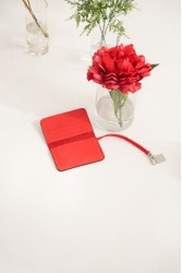 LA VITA HANDBAGS Core Cherry Handmade Leather Red Card Holder