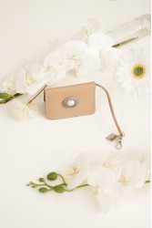 LA VITA HANDBAGS Core Clay Handmade Leather Beige Card Holder