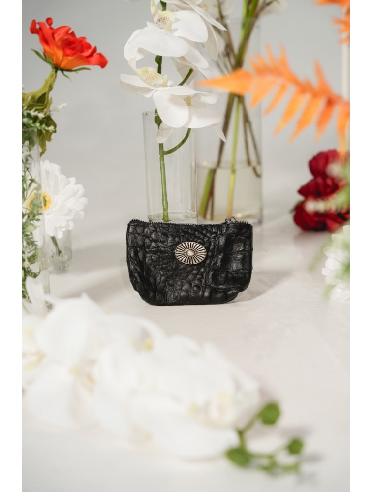 LA VITA HANDBAGS Wilmor Ebony Handmade Leather Black Wallet