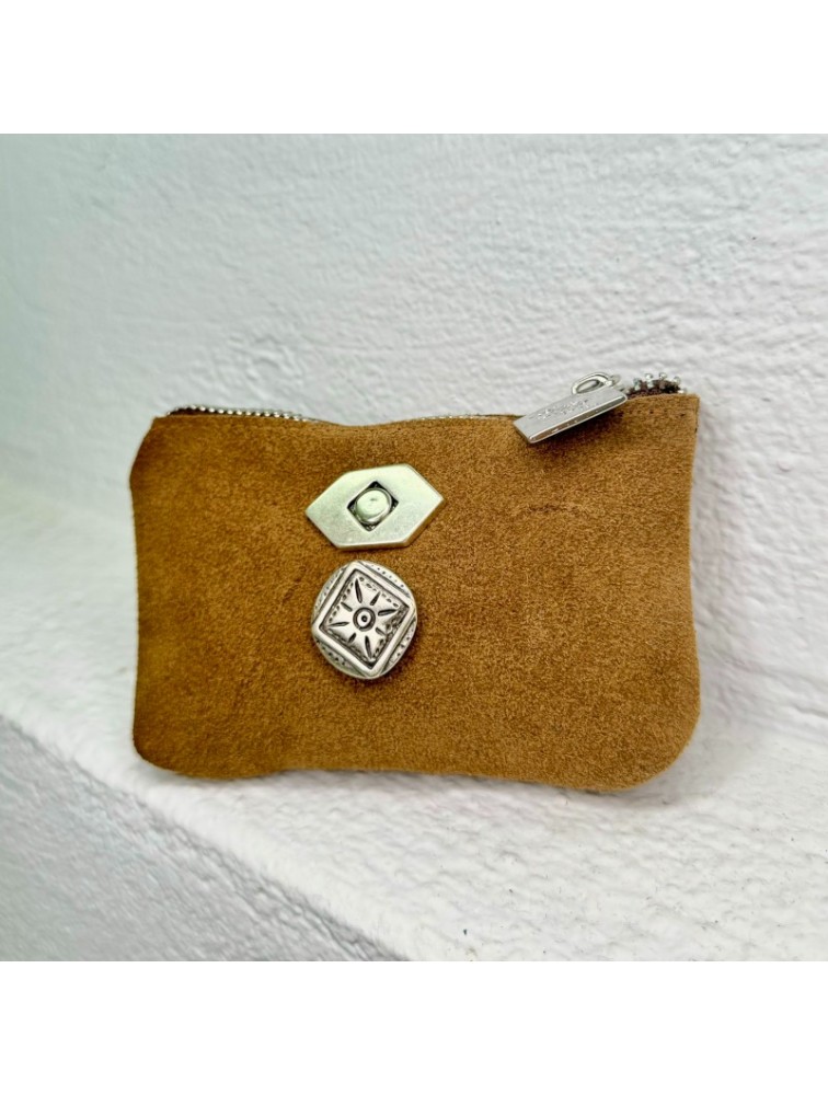 LA VITA HANDBAGS Καφέ Καστόρ Χειροποίητο δερμάτινο γυναικείο πορτοφολάκι