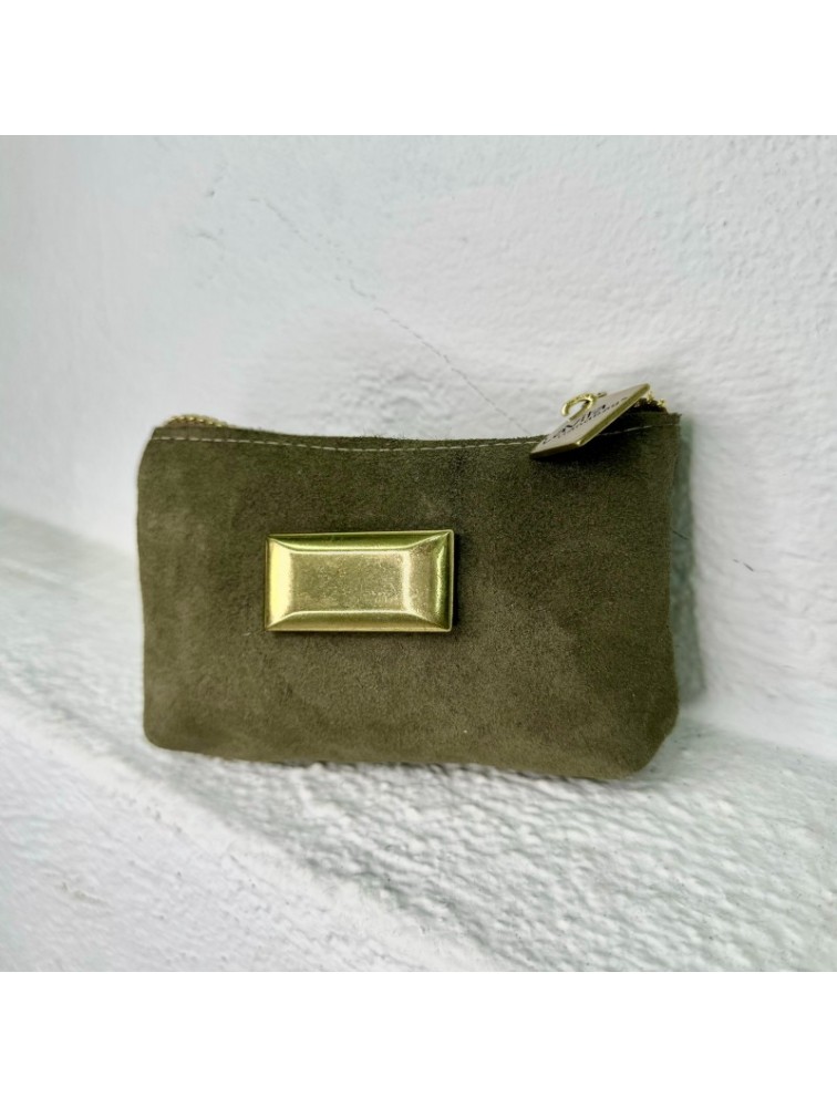 LA VITA HANDBAGS Χακί Χειροποίητο δερμάτινο γυναικείο πορτοφολάκι