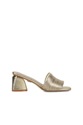 LAURA BIAGIOTTI Gold Metallic Mules with Strap
