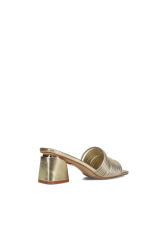 LAURA BIAGIOTTI Gold Metallic Mules with Strap