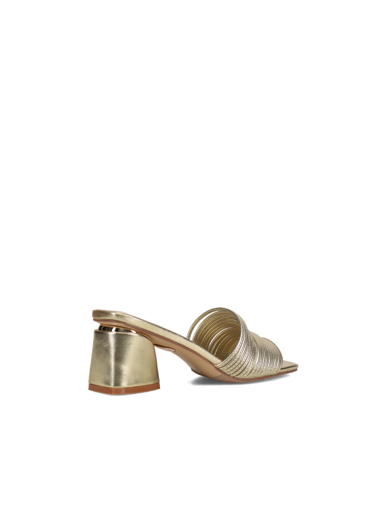LAURA BIAGIOTTI Gold Metallic Mules with Strap