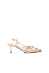 LAURA BIAGIOTTI Ecru Slingback Perforated Heels