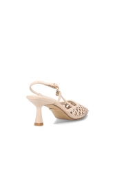 LAURA BIAGIOTTI Ecru Slingback Perforated Heels