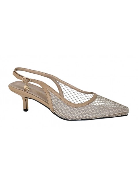 LAURA BIAGIOTTI Beige Women's Heels with Mesh