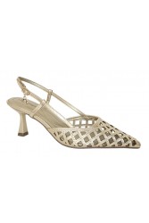 LAURA BIAGIOTTI Gold Metallic Slingback Pumps