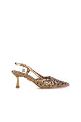 LAURA BIAGIOTTI Bronze Metallic Slingback Pumps