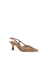 LAURA BIAGIOTTI Bronze Metallic Slingback Pumps